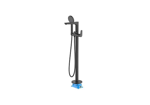 Смеситель для ванны напольный (внешняя и скрытая часть) AQUATEK, матовый черный AQ1145MB Бетта