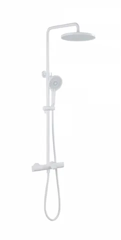 Душевая стойка ABBER Thermostat AF8516FWL с термостатом и изливом, белый матовый