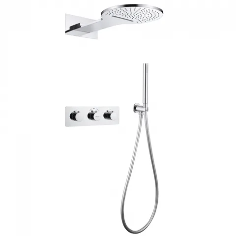 Душевая система ABBER Wasser Kreis AF8151 скрытого монтажа без излива, термостат, хром