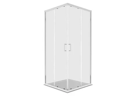 Душевой уголок квадратный, двери раздвижные, 200x90x90 см, профиль хром, Aquatek AQ.KV.090.1CH, стекло прозрачное, закаленное