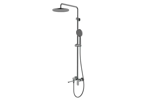 Душевая система (смеситель для ванны с коротким изливом) AQUATEK AQ2940BGM Альфа, 3 режима, 250 мм, оружейная сталь