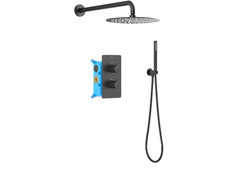 Set 3 в 1 душевой комплект AQUATEK, матовый черный AQ1376MB Европа