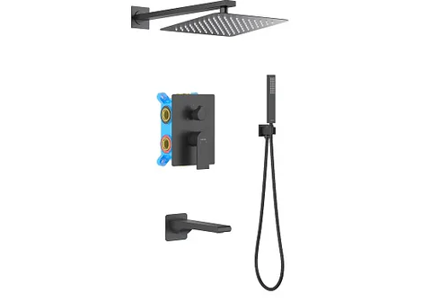 Встроенный душевой комплект AQUATEK AQ1473MB ЛИРА Set 4 в 1, черный