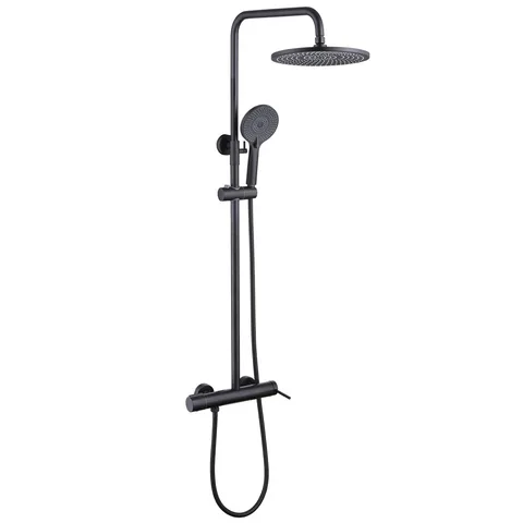 Душевая стойка ABBER Emotion AF8816BL с изливом, черный матовый