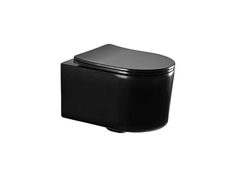 Унитаз подвесной безободковый Aquatek МИЯ AQ2004-MB 490*370*340 с легкосъемным сиденьем с механизмом плавного закрытия