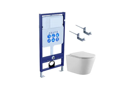 Комплект инсталляция Standart 50, подвесной унитаз ВЕГА AQ1905-00 Aquatek и крепление к стене