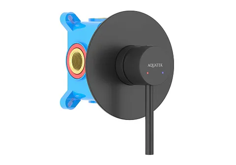 Смеситель для душа (внешняя и скрытая часть) AQUATEK, матовый черный AQ1366MB Европа
