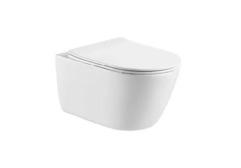 Унитаз подвесной безободковый Aquatek ОБЕРОН AQ1363W-00 531*360*344 с сиденьем с механизмом плавного закрытия