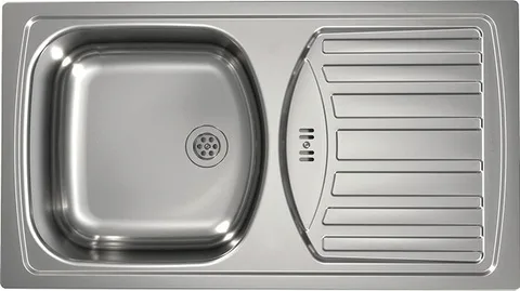 ALVEUS BASIC 150 LEI-60 NEW, мойка, нержавеющая сталь лён (в комплекте с сифоном 1071237)