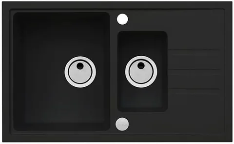 ALVEUS INTERMEZZO 70 GRANITAL DEEP BLACK-G90, мойка, гранит, темно-черный (в ком. с сифоном 1117293)