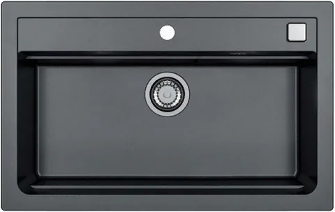 ALVEUS GRANITAL ATROX 40 CARBON - G91, мойка, гранит, черный в комплекте с сифоном 1132823)