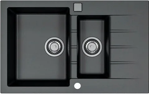 ALVEUS GRANITAL CADIT 70 CARBON - G91, мойка, гранит, черный (в комплекте с сифоном 1132822)