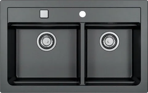 ALVEUS GRANITAL ATROX 50 CARBON - G91, мойка, гранит, черный (в комплекте с сифоном 1132822)