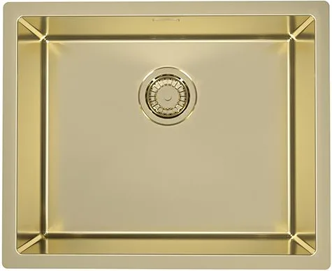 ALVEUS QUADRIX MONARCH 50 GOLD, мойка, нержавеющая сталь, золото (в компл. с выпуском без сифона)