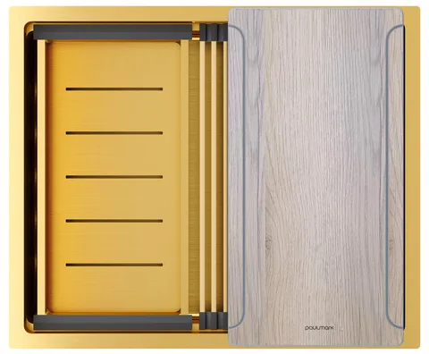 Paulmark NEXT-MULTI SINK 54 UNI, мойка, нержавеющая сталь, брашированное золото