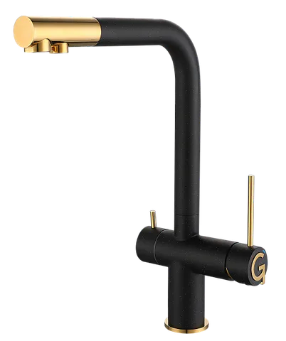 Rivelato LUGANO 1523513 nero/oro, смеситель, гранит, черный/золото