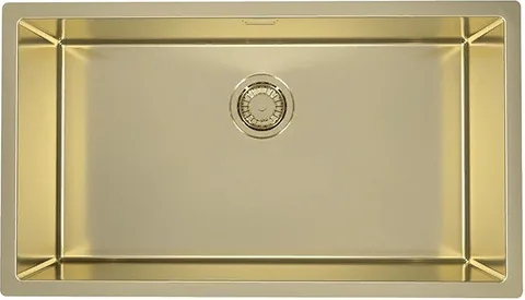 ALVEUS QUADRIX MONARCH 60 GOLD, мойка, нержавеющая сталь, золото (в комплекте с выпуском без сифона)
