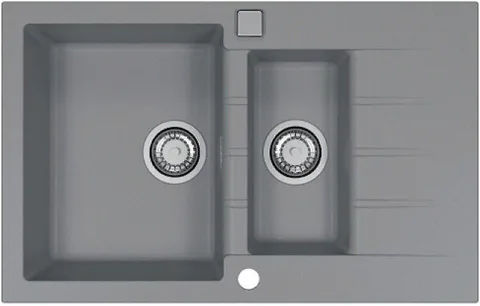 ALVEUS GRANITAL CADIT 70 CONCRETE - G81, мойка, гранит, серый (в комплекте с сифоном 1132822)