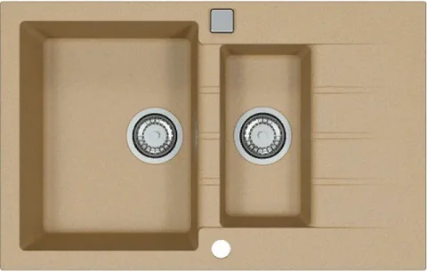 ALVEUS GRANITAL CADIT 70 BEIGE - G55, мойка, гранит, бежевый (в комплекте с сифоном 1132822)