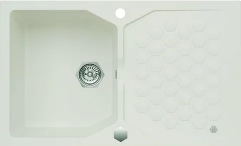 ALVEUS SENSUAL 30 GRANITAL+ ARCTIC-G11M, мойка, гранит, белый (в комплекте с сифоном 1101462)
