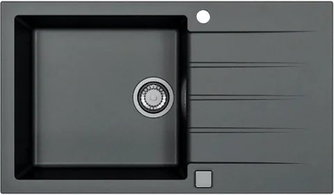 ALVEUS GRANITAL CADIT 40 CARBON - G91, мойка, гранит, черный (в комплекте с сифоном 1132823)