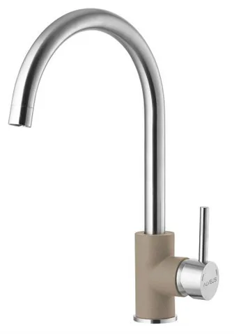 ALVEUS ELZA G02M PEBBLE, смеситель, хром/гранит, светло бежевый
