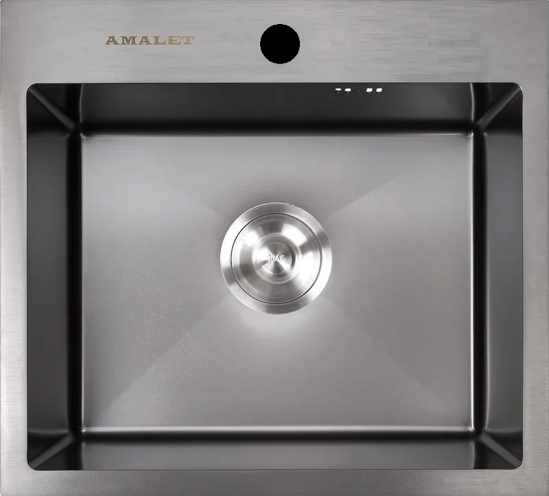 AMALET 4848-N-BL, мойка, нержавеющая сталь, графит