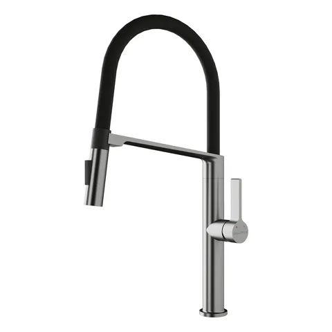 Paulmark BARREL, смеситель, брашированная нержавеющая сталь