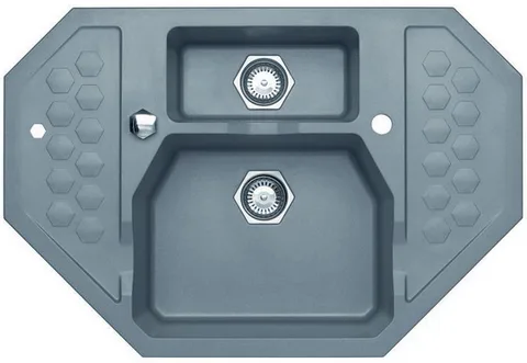 ALVEUS SENSUAL 60 GRANITAL+ STEEL-G04M, мойка, гранит, серый ( сифоном 1104729)