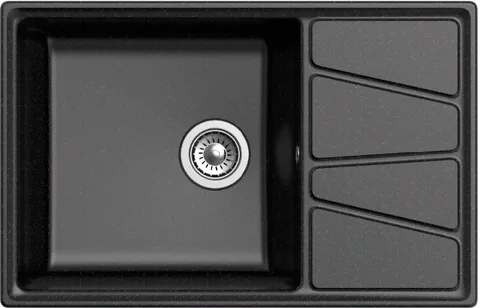 GranFest VERTEX GF-V-780L, мойка, мрамор, черный