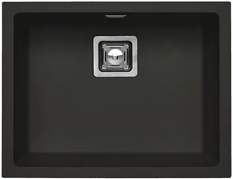 ALVEUS QUADRIX 50 GRANITAL+ DEEP BLACK-G9, мойка, гранит, черный (в комп.с сифоном 1133398)
