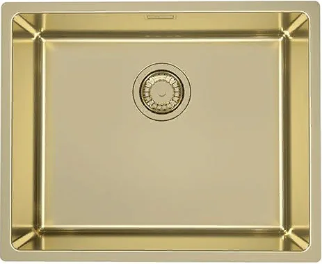 ALVEUS KOMBINO 50 MONARCH GOLD SAT-90, мойка, нерж. сталь, золото (в компл. с выпуском без сифона)