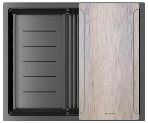 Paulmark NEXT-MULTI SINK 54 UNI, мойка, нержавеющая сталь, вороненая сталь
