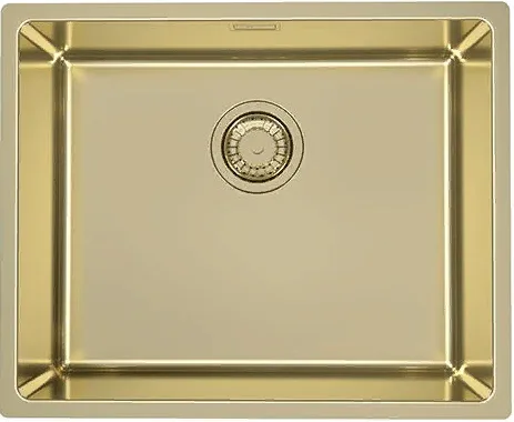 ALVEUS KOMBINO 50 MONARCH GOLD SAT-90, мойка, нерж. сталь, золото (в компл. с выпуском без сифона)