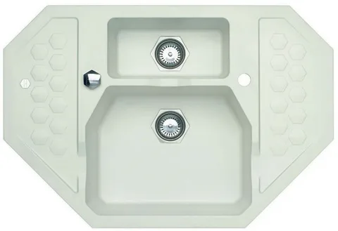 ALVEUS SENSUAL 60 GRANITAL+ ARCTIC-G11M, мойка, гранит, белый (с сифоном 1104729)