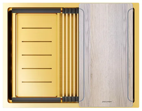 Paulmark NEXT-MULTI SINK 58 UNI, мойка, нержавеющая сталь, брашированное золото