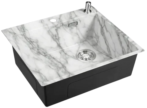 Emar EMB-560(TOP) White Elegant, мойка, нержавеющая сталь, белый