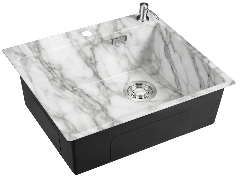 Emar EMB-560(TOP) White Elegant, мойка, нержавеющая сталь, белый