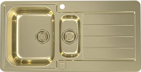 ALVEUS LINE MONARCH 10 GOLD, мойка, нерж.сталь, золотой (в компл. с выпуском без сифона)