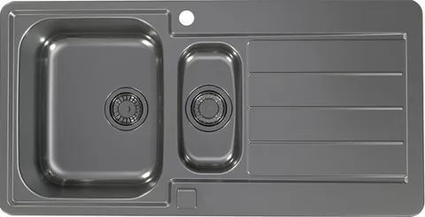 ALVEUS LINE MONARCH 10 ANTHRACITE, мойка, нерж.сталь, антрацит (в компл. с выпуском без сифона)
