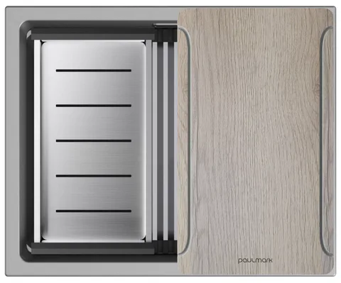 Paulmark LUMI-MULTI SINK 55 UNI, мойка, гранит, серый металлик